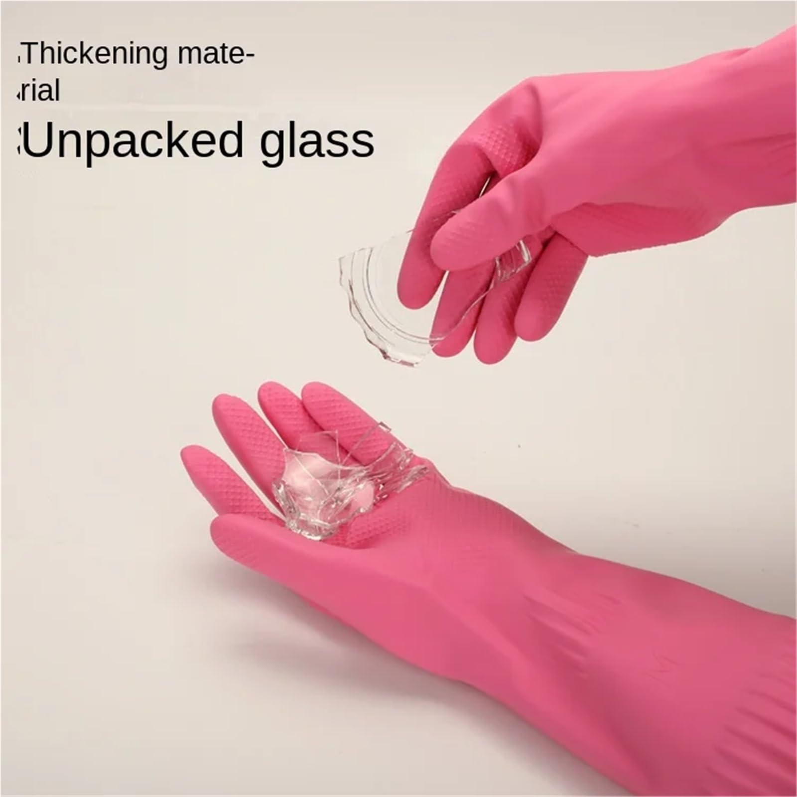 Guantes Limpieza Guantes for lavar platos de 38 cm, extra gruesos, goma rosa, for tareas domésticas extendidas, látex, resistentes al desgaste
