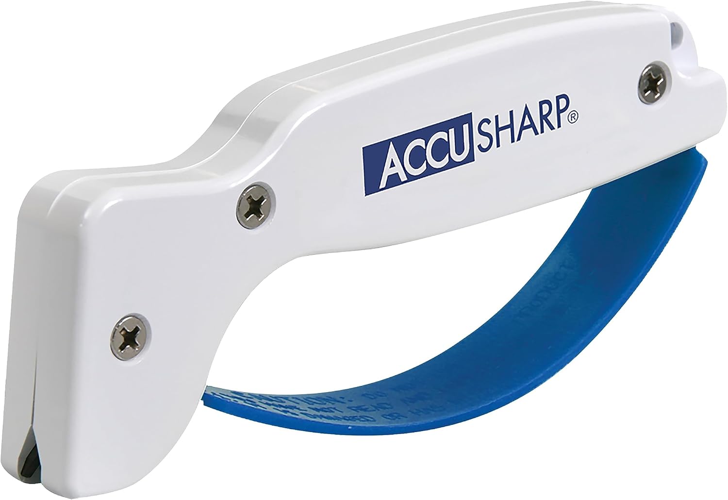 Afilador de cuchillos AccuSharp con mango ergonómico blanco