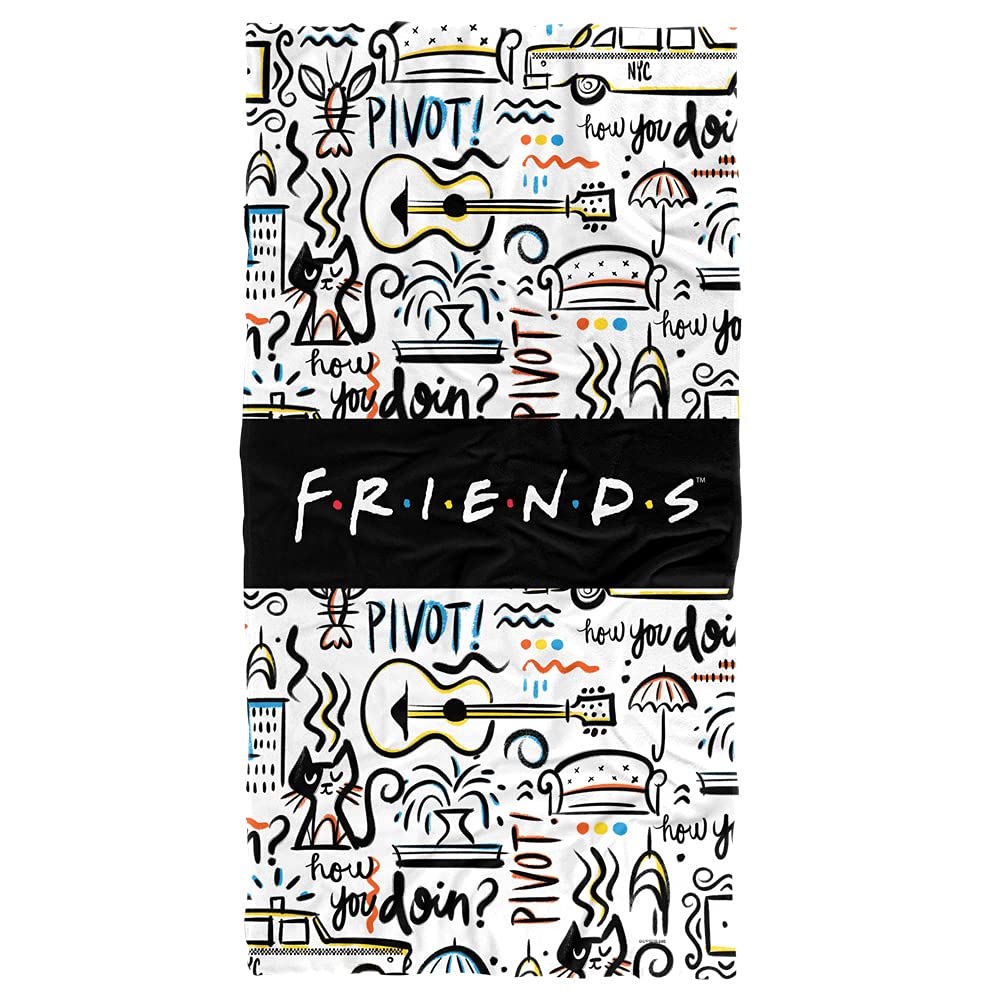 LOGOVISION Friends Let's Be Friends Pattern Officially Licensed Beach Towel 30