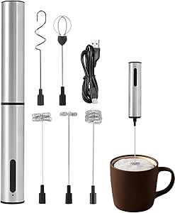 Mousseur À Lait Électrique, Mini Mousseur À Lait Électrique Rechargeable Usb À 3 Vitesses