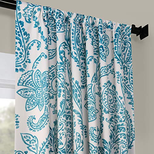 HPD Half Price Drapes Printed Room Darkening Curtain 50 X 108 (1 Panel), BOCH-KC16072E-108, Tea Time Teal - Image 3