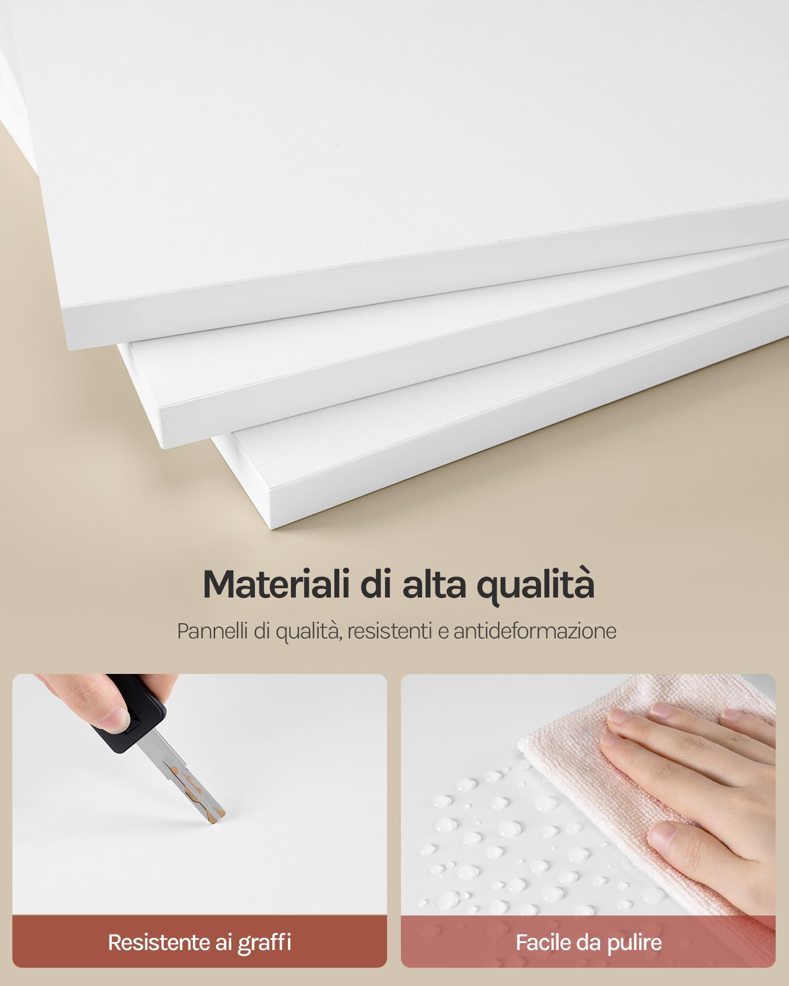 WOLTU Libreria a 5 Ripiani, Scaffale Libreria da Terra Salvaspazio | Mobile Porta Libri in Legno Bianco Moderno, per Soggiorno, Camera da Letto, Studio, Ufficio, 60x24x144 cm
