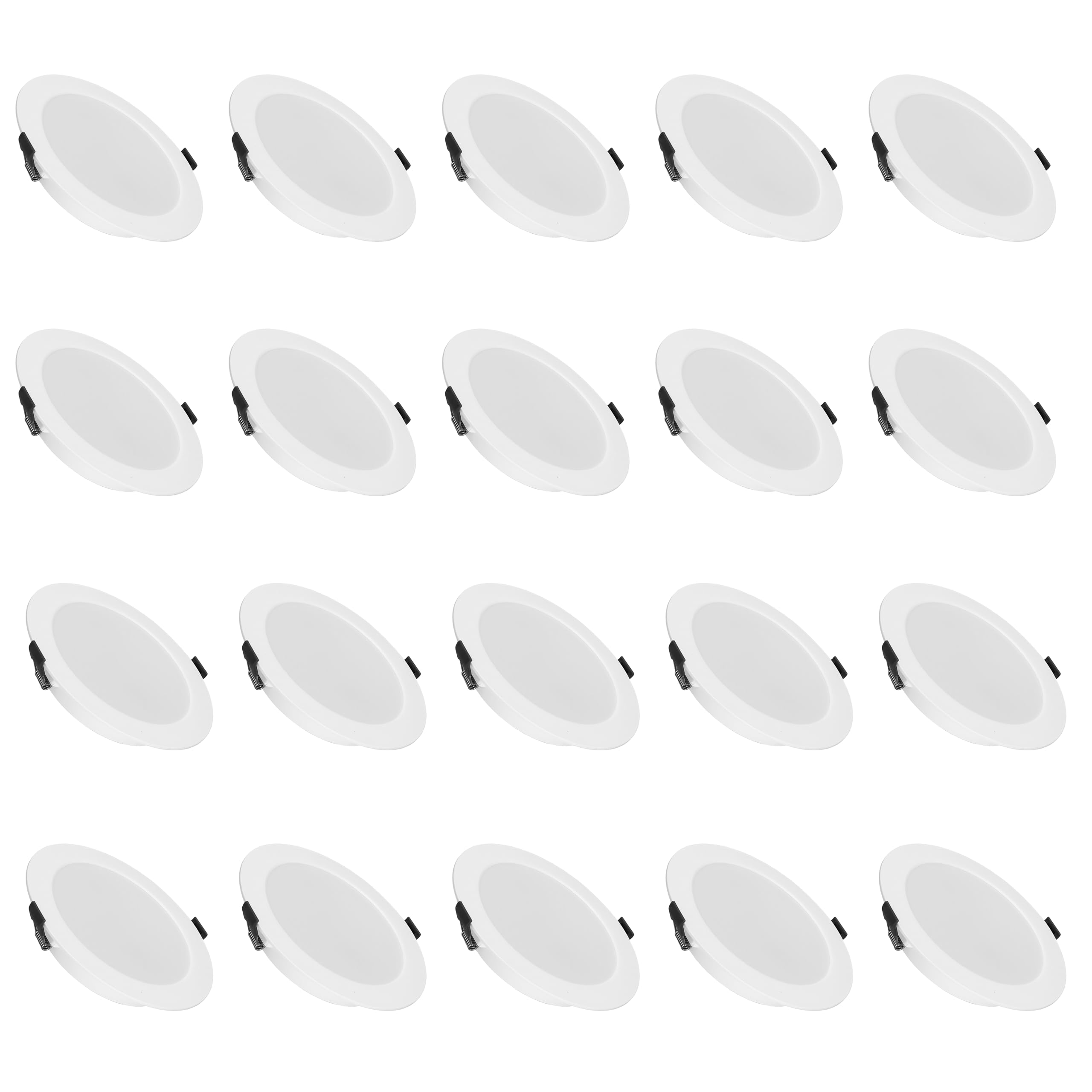Einbaustrahler 230V 118mm, LED Spots 6W 4000K neutrale Lichtfarbe, Deckenspot, Einbauleuchten, Spots Deckenleuchte Einbauspots für Badezimmer Schlafzimmer, runden, 20er Set (20 Stück, rund, 6W)
