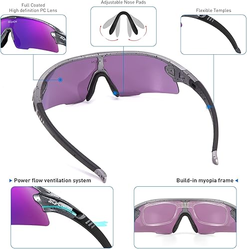 Miniatura 4 de SCVCN Polarized Cycling Glasses Sports Sunglasses for Men Women UV400 bicycle MTB Mountain Bike Glass with 3 Lenses