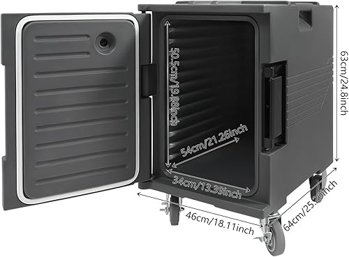 Miniatura 7 de Transportador de bandejas de alimentos aislado, caja caliente de 82 cuartos de galón para catering, caja de alimentos con hebillas dobles,