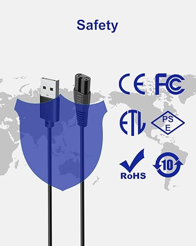Miniatura 6 de uijino AMULISS - Cable de carga USB compatible con cortapelos profesional AMULISS para hombre, cargador de 5 V para recortadora de pelo inalámbrica