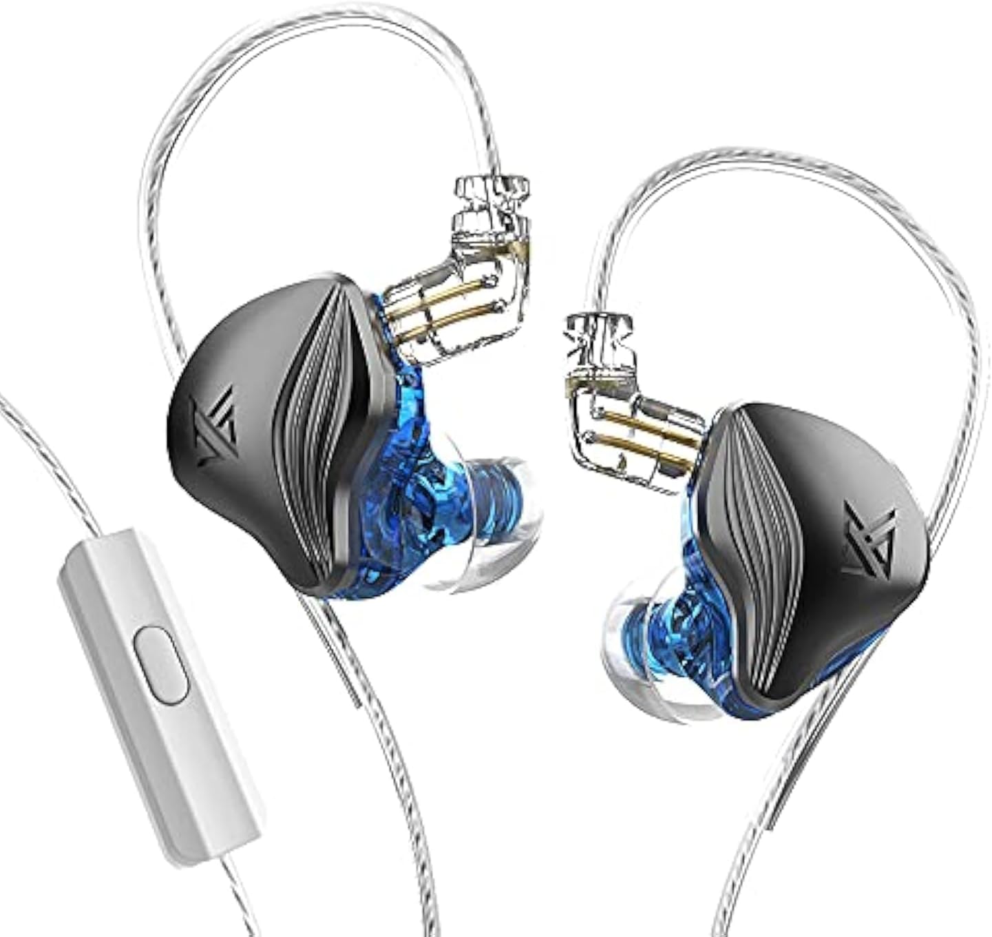 Yinyoo KZ ZEX In-Ear Earphones, Wired Headphones HiFi Sport Gaming in Ear Earbuds, Static Dynamic Drive Hybrid Noise Reduction Headset with Detachable Cable for Computer Tablet (With mic, Blue)