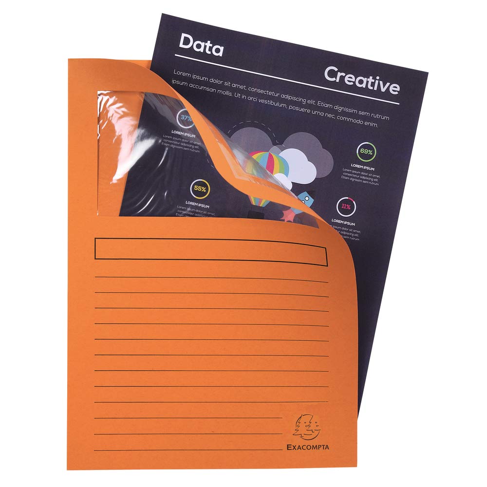 Exacompta - Réf. 50100E - Paquet de 100 chemises à fenêtre sans plastique Forever® 120 g/m² - couleurs vives - 100% recyclées et certifiées Ange Bleu - dimensions 22x31cm pour A4-10 couleurs assorties
