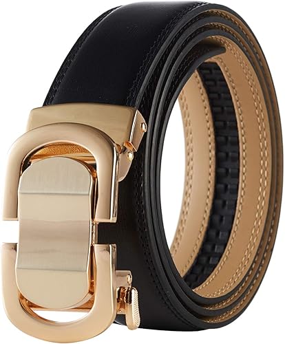 Tonywell Cinturón de diseñador de cuero para hombre con hebilla de clic, ajuste exacto