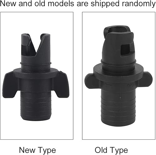 Miniatura 8 de Qiilu Adaptador de bomba inflable Adaptador de bomba de aire Pista de aire de plástico negro Kayak Válvula de aire Conector de válvula de barco