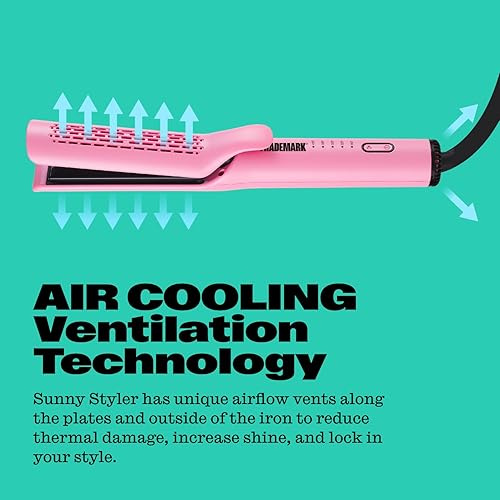 Miniatura 8 de Sunny Styler - Plancha plana para peinar, alisador y rizador de pelo 2 en 1, placas de cerámica, revestimiento de turmalina, rejillas de ventilación