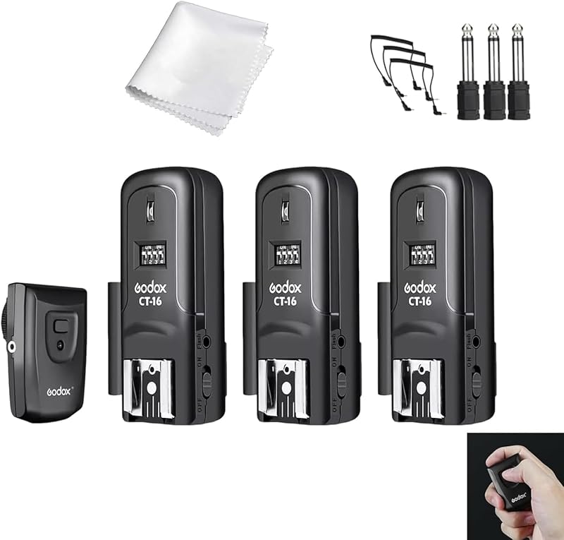 Godox CT-16 Wireless Flash Trigger Kit, 433MHz Radio Transmitter Receiver Set