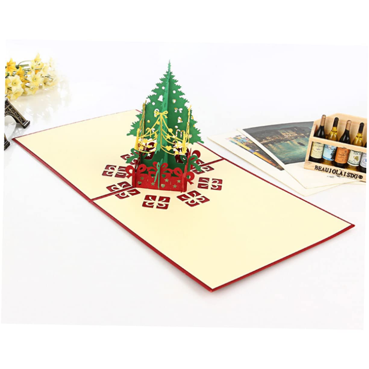 VILLCASE 10 Stk Weihnachtsgrußkarten christmas vaction christmas tree neujahrsgrüße karten weihnachtskärtchen santa 3D-Weihnachtskarten weihnachtskarte nachricht bis grußkarten 3D-Up-Karten