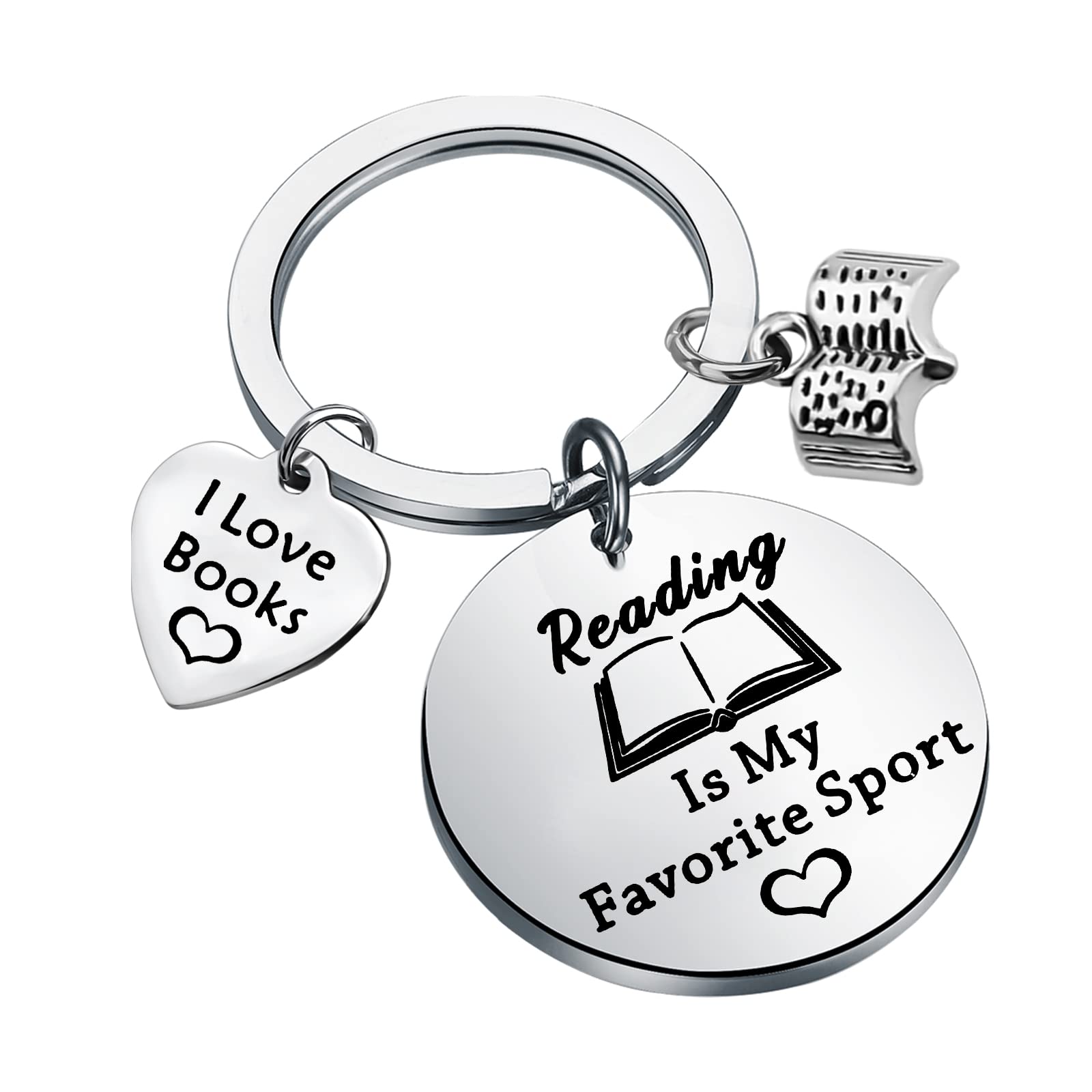 PLITI Reading Lover Gift Bookworm Keyring Book Nerd Gift Librarian Gift Bookaholic Gift