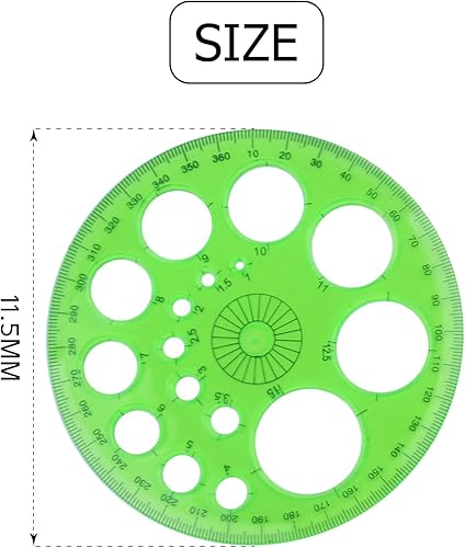 Vista 3 de Aylifu 3 piezas de plástico plantilla regla círculos dibujo plantilla geométrica herramienta multifunción para oficina escuela hogar 3
