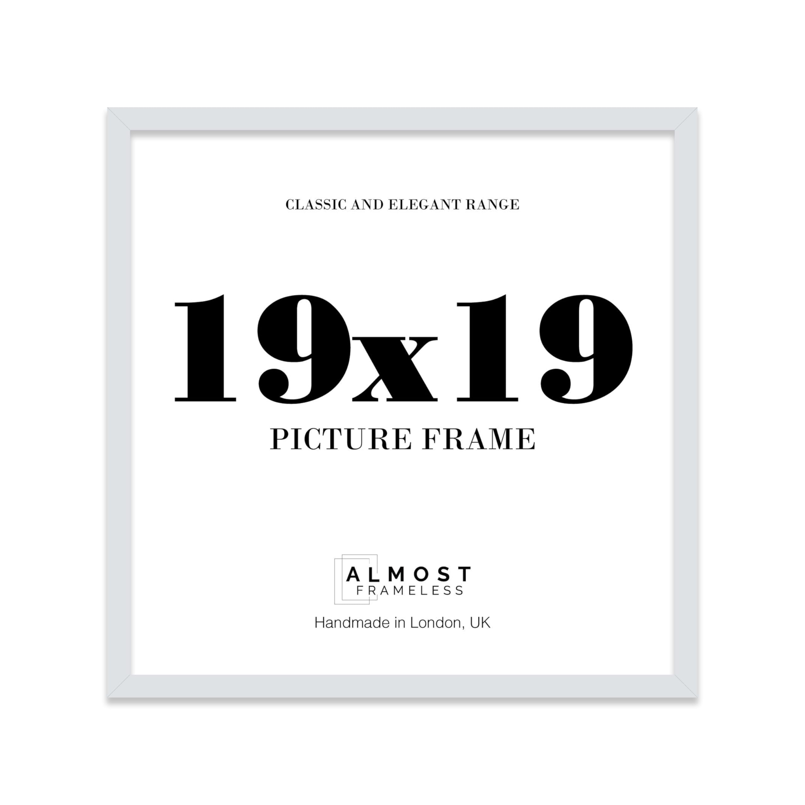 19x19 Light Grey Picture Frame for Square Photos, Posters, Prints & Artwork, (20.3 x 30.5cm) Wall Display Modern Photo Frame for Home, Office, Gallery Wall, 1 Pack