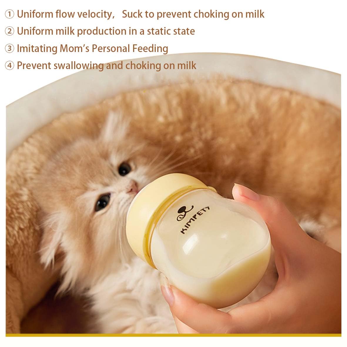 SoarExcelyy Silicone Kitten Nursing Bottle - Feeding Bottle with Nipples for Newborn Kittens, Puppies, & Small Animals, Milk Feeding Supplies for Baby Pets, Yellow & Green Feeder