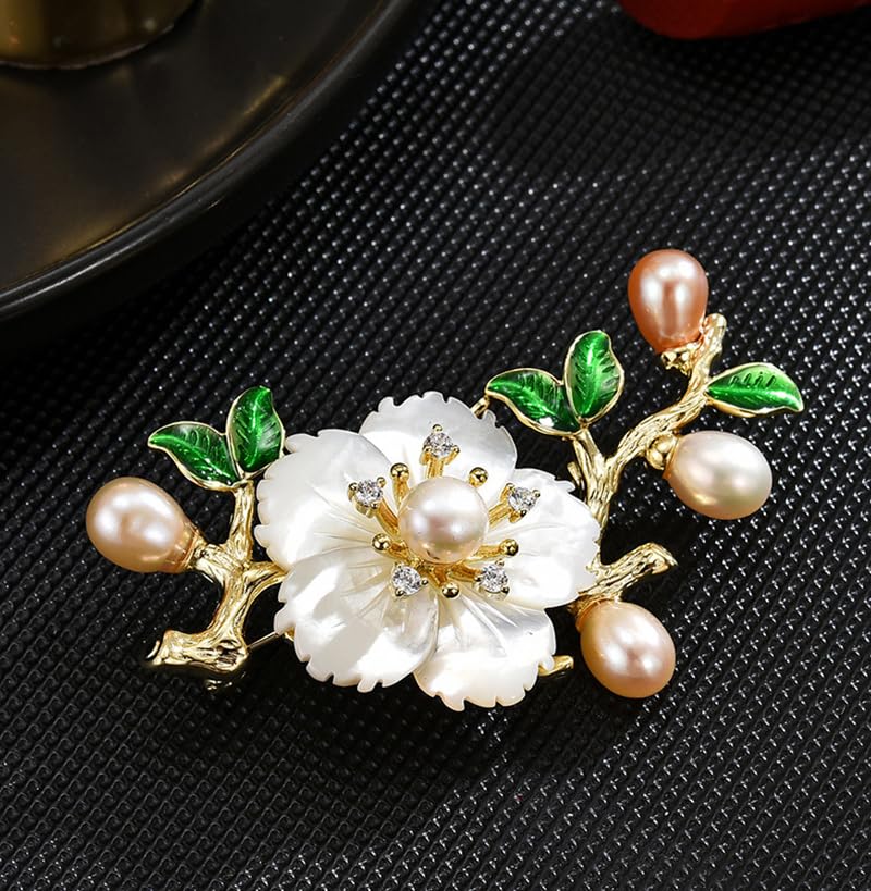 Image of Flower Brooch Pins for Women Rhinestone Red Pin Blazer Dress Denim Jacket Lapel Pin Wedding Holiday Gift Accessories