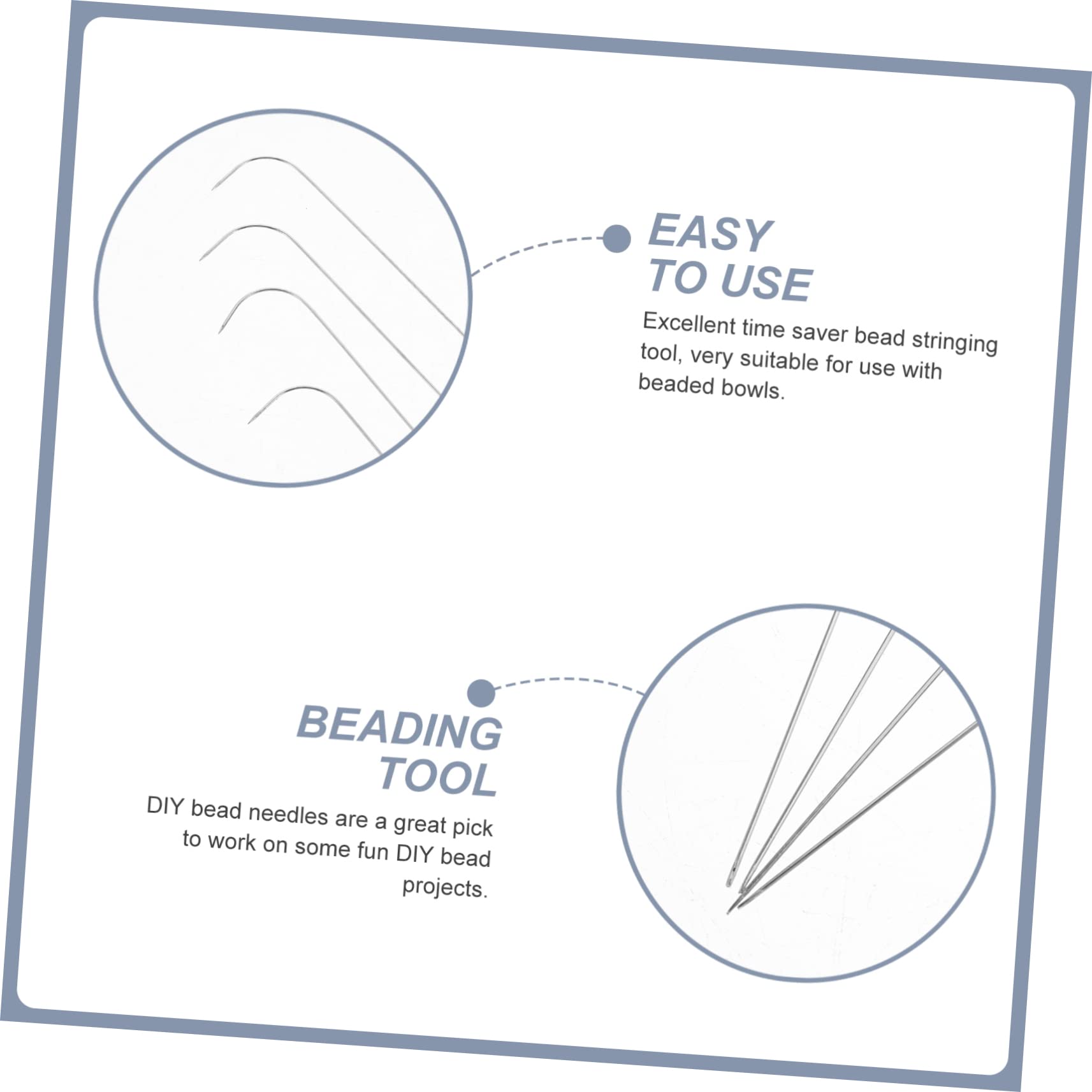 DOITOOL 2 Sets Beading Needle Stitch for Yarn Hand Sewing Accessories Circular Knitting Small Arts Crafts Supplies Bead Threading Tool Curved Needles Embroidery Making Big Stainless Steel