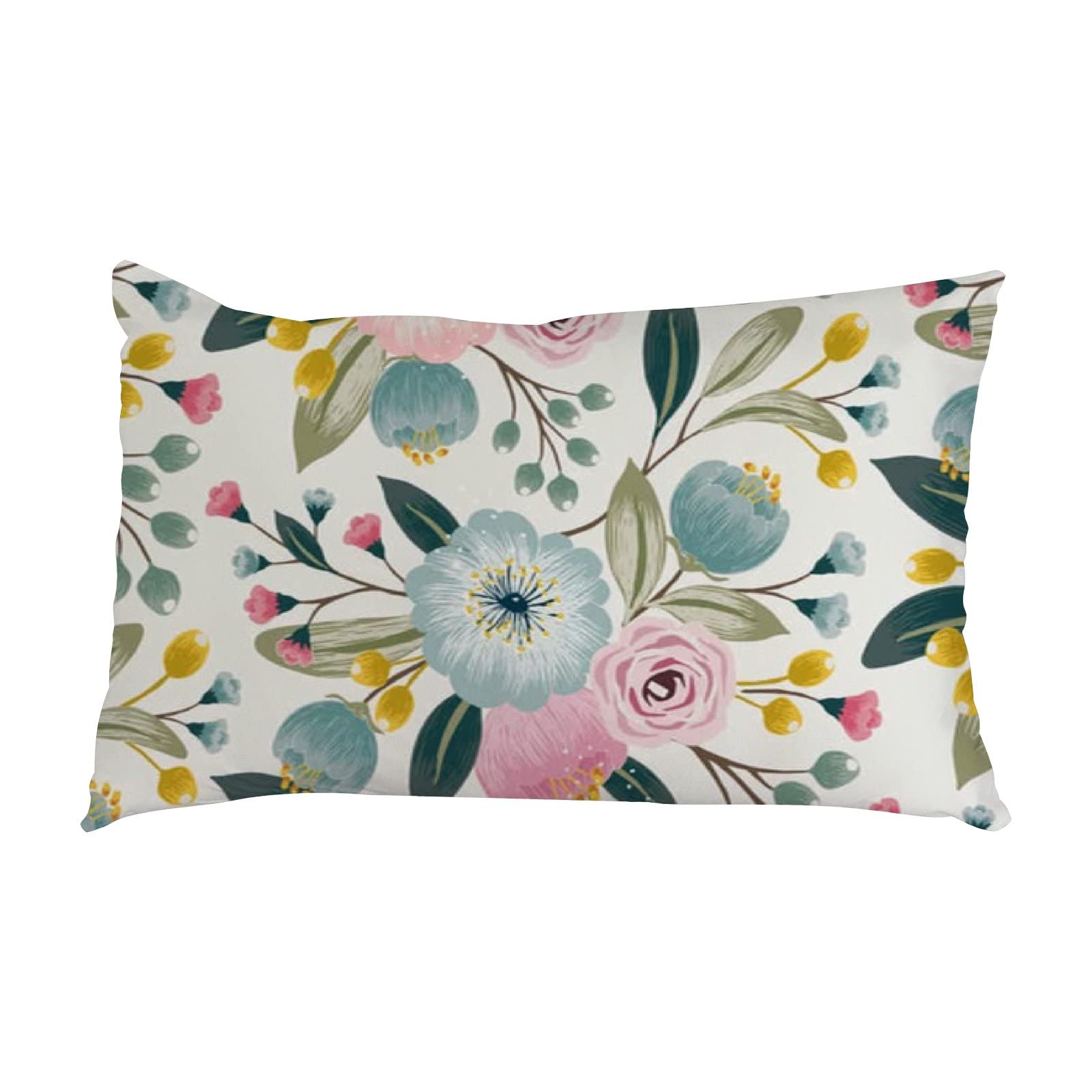 Top CarpenterTop Carpenter Floral Pattern with Spring Flowers Velvet Plush Throw Pillow Cushion Case Cover 20x26in Invisible Zipper Home Decor Floral for Couch Sofa No Pillow Insert