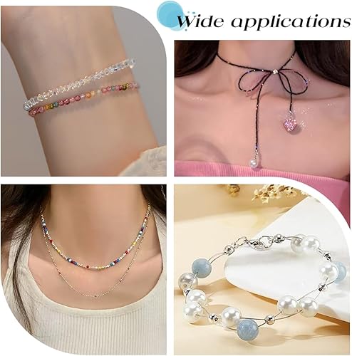 Miniatura 6 de BENECREAT Alambre de 7 hebras de acero inoxidable de 240 pies de 0.015 pulgadas0.015 in con 200 anillos de salto, 50 cuentas de engarce y 30 cierres