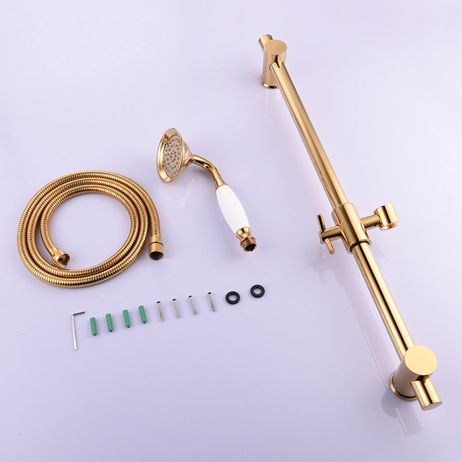 Soffione Doccia Portatile, Soffione Doccia Con Filtro in Ottone Soffione Doccia Ad Alta Pressione Portatile Con Flessibile E Supporto Doccia in Acciaio Inossidabile Da 1,5 M, Installazione Facile