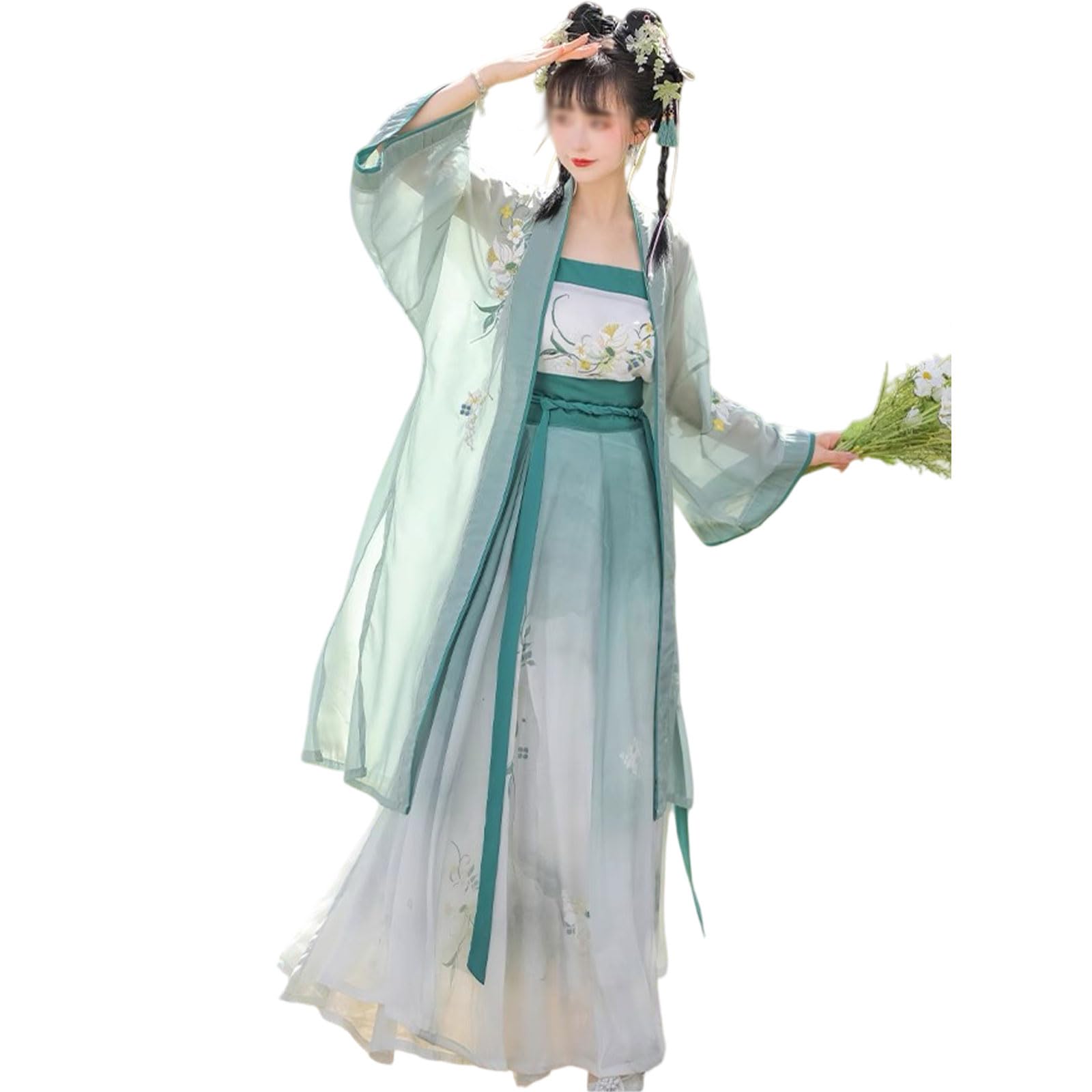 Robe de danse hanfu brodée pour costume de fée et cosplay unique