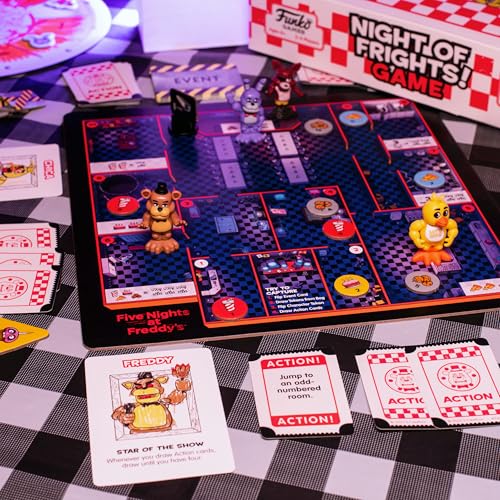 Miniatura 5 de FUNKO GAMES – Five Nights at Freddy’s: Night of Frights – Juego de Mesa de Terror y Estrategia para Niños Desde 8 Años – con Figuras de Freddy, Foxy, Chica y Bonnie – 2 a 4 Jugadores – 30 Min