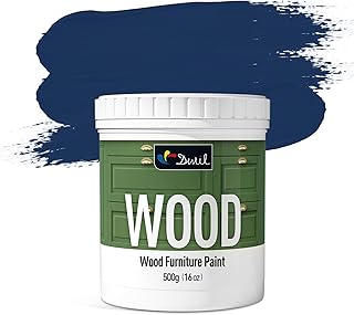 DWIL Matte Finish Furniture Paint - 16 Oz Wood Paint for Cabinets, Doors, Tables, and Dressers Refinishing - Water-Based, Non-Toxic & Odorless, Easy to Apply(Ambassador blue)-Without Tools
