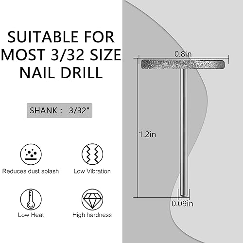 Miniatura 2 de C12rtive Brocas de disco de lijado para uñas, broca de carburo de diamante, brocas profesionales de manicura y pedicura para dar forma a las uñas,