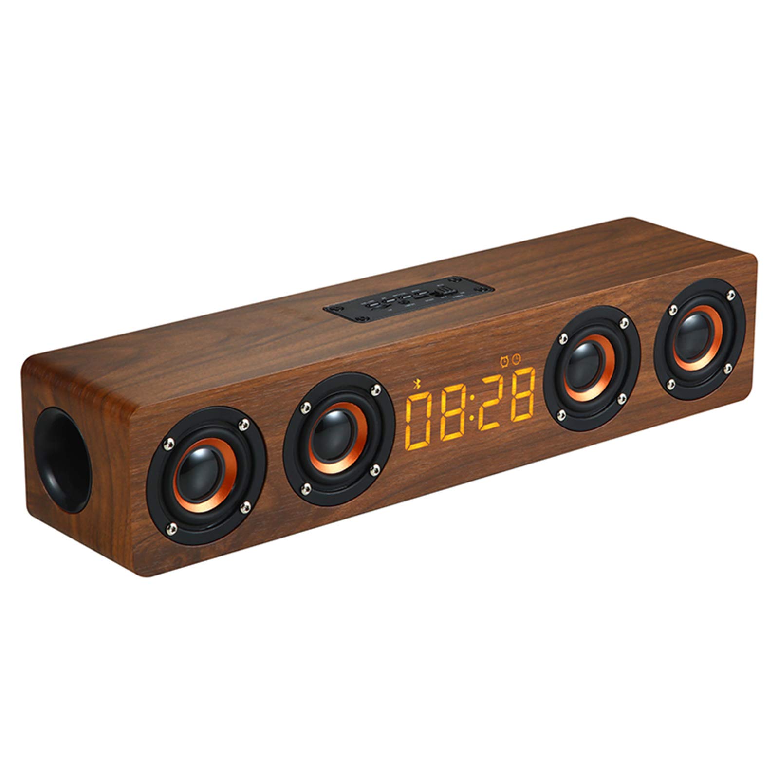 Soundbar per TV, Mini Soundbar Portatile Altoparlanti Wireless 2.0 Bluetooth 4.2 Sound Bar, modalità Surround 3D, per Computer, Laptop, TV, Tablet e Smartphone,Marrone The New