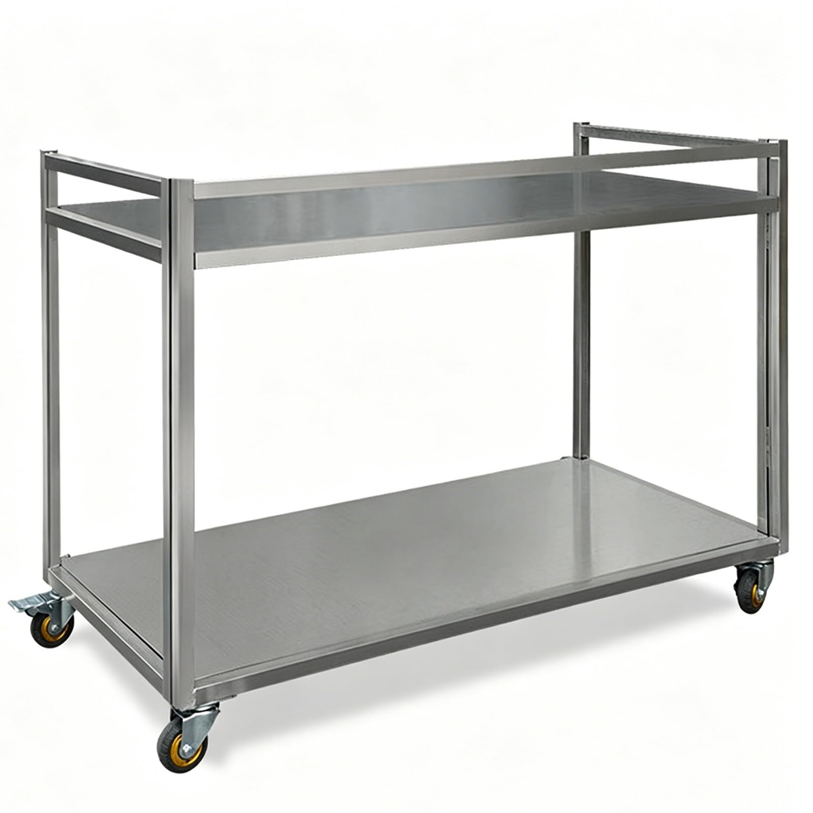 Mobile Stall Cart, Tier Galvanized Steel Rolling Vendor Utility Trolley with Wheels, 440lbs Capacity for Outdoor Night Market(120x60x60cm/47x24x24in)