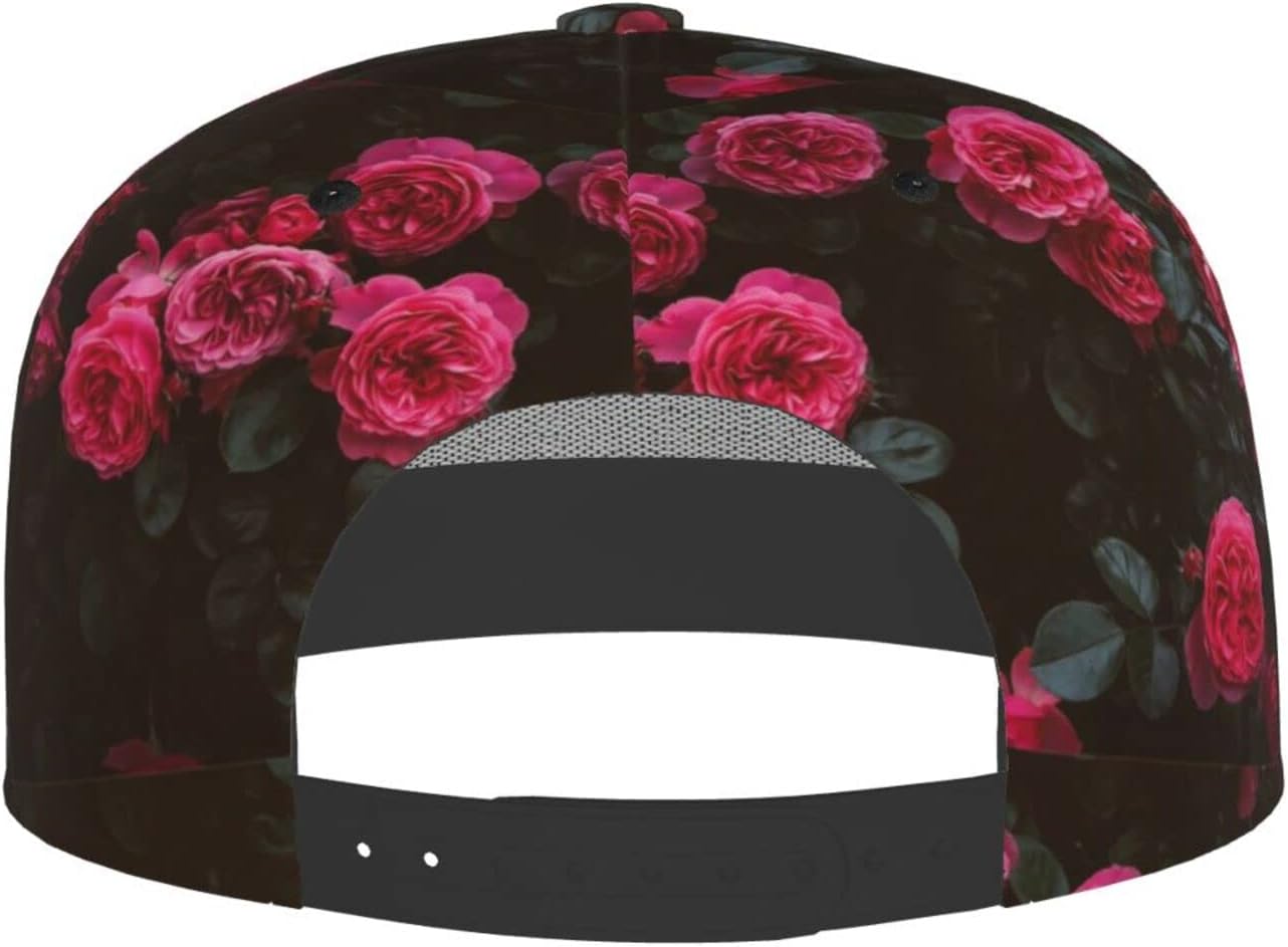 ASYG Rose Baseball Cap Women Hat Fashion Flat Bill Brim Flowers Adjustable Hats Cute Cap - Image 4