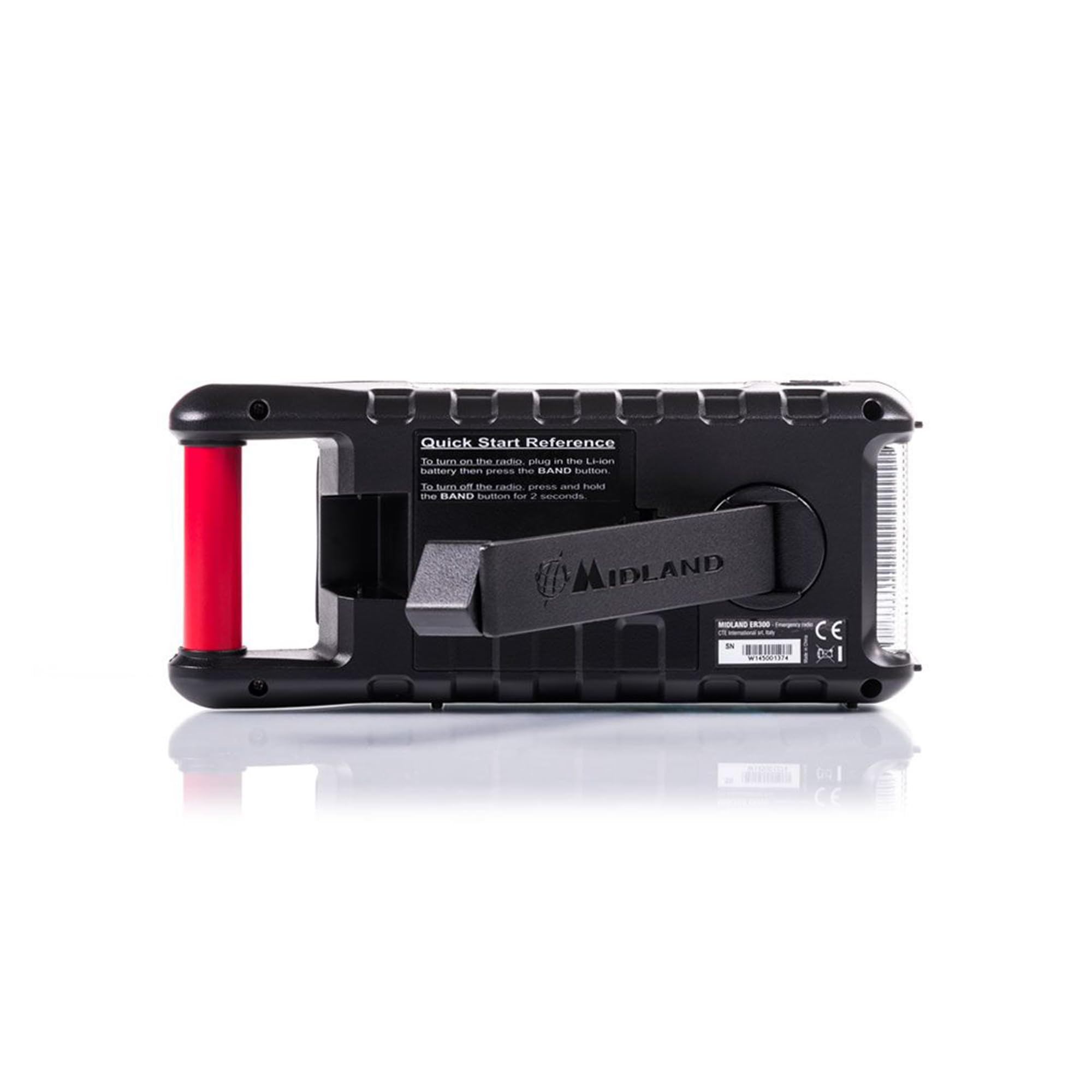 Midland ER300 multifunktionales Emergency Kurbel-Radio, Powerbank, AM/FM-Funkempfänger, Dynamo-Taschenlampe, wiederaufladbare Akkus, USB-Kabel, C1173