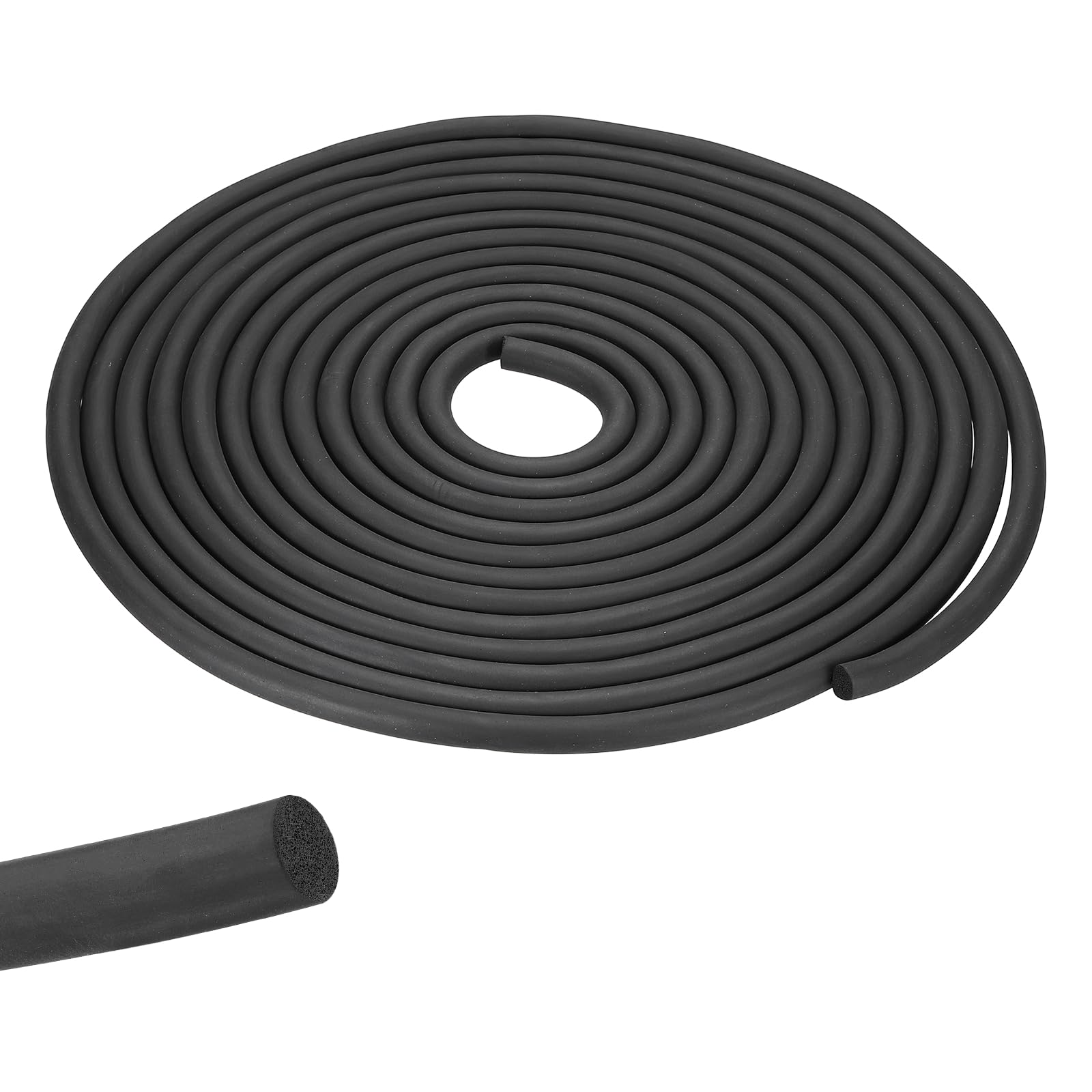 sourcing map Foam Backer Rod for Gaps and Joints, 10mm x 5m EPDM Rubber Foam Caulk Saver Weather Stripping Seal for Concrete Joints, Wall Cracks, Driveway and Joint Fillers, Black