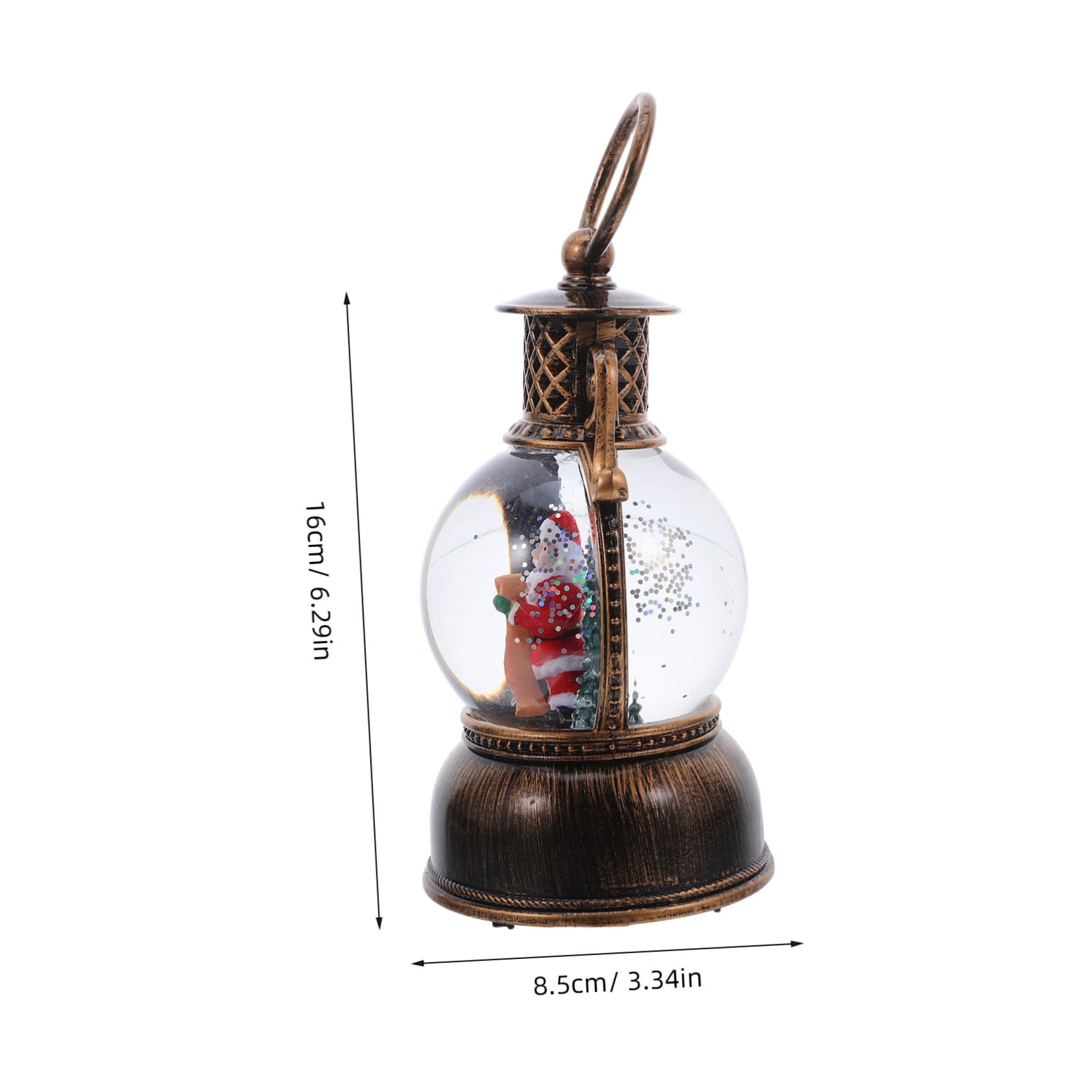 Alipis Globo di Neve Carillon Natalizio Lanterna Decorativa Illuminata Forma di Neve Ornamento Musicale per Feste Cavo USB senza Batterie