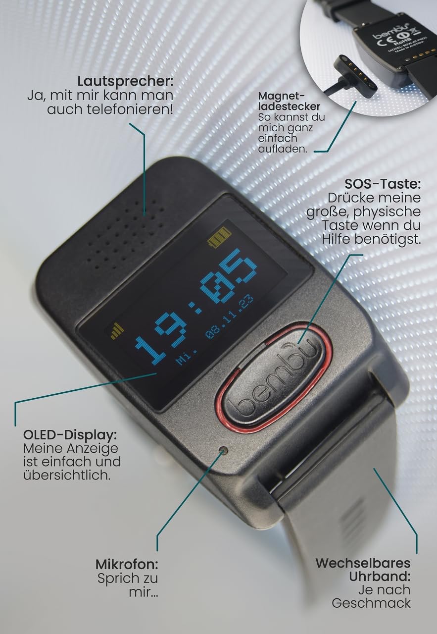 GPS-Watch PRO2 - NEU mit Sturzerkennung - Notrufuhr mit Ortung und Telefonfunktion
