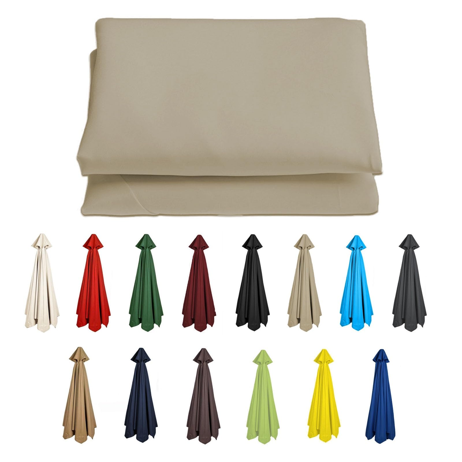 Gzdxbf Unisex Top Color 6 Ribs/8 Ribs Cantilever Umbrella Replacement Cloth Garden Parasol Canopy Cover Replacement Parasol Fabric Cover, 200/270/300Cm Canopy(Color:,Size:6ribs-3M(9.8Ft))