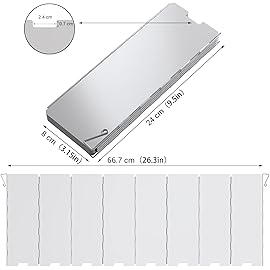 Camp Stove Windscreen, Ohuhu Camping Stove Windscreen 8 Plates Aluminum Folding Portable Camping Stove Windshield Grill Wind Screen for Camp with Carry Bag for Camping Hiking Picnic Backpacking