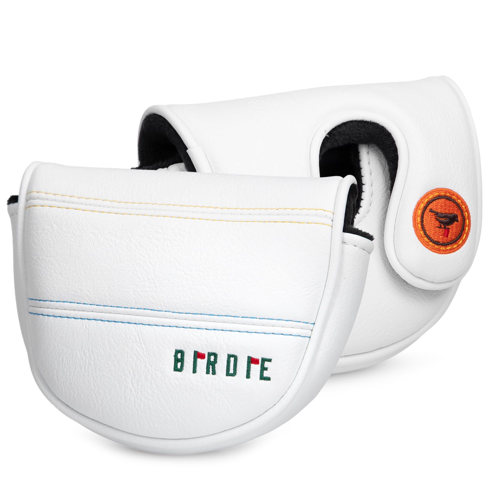 Golf Headcovers Golf Driver Fairway Hybrid Head Cover Golf Blade Mallet Putter Cover Birdie Design Premium Leather Waterproof Driver Fairway(FW) Wood Hybrid(UT) with Number Tags