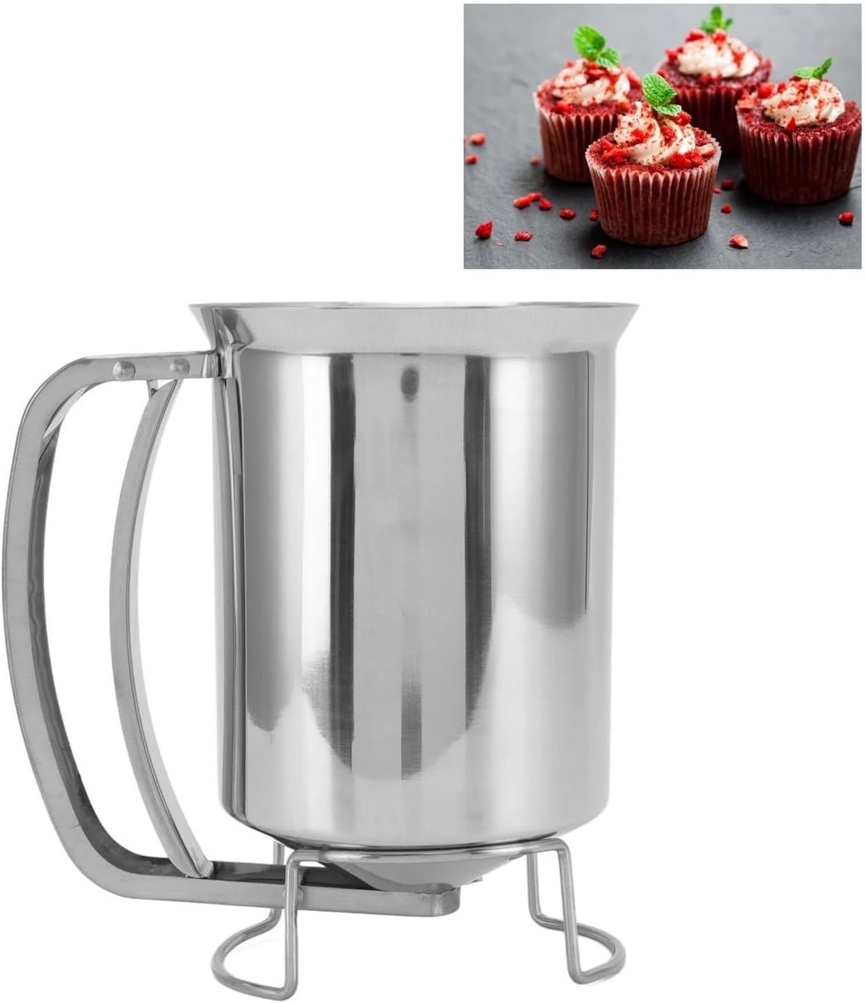 Batter Dispenser Pancake Handheld Stainless Steel Pourer For Baking Cupcakes