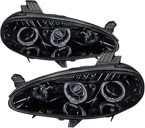 Par de faros delanteros LED ahumados negros brillantes para Mazda Miata MX5 01-05