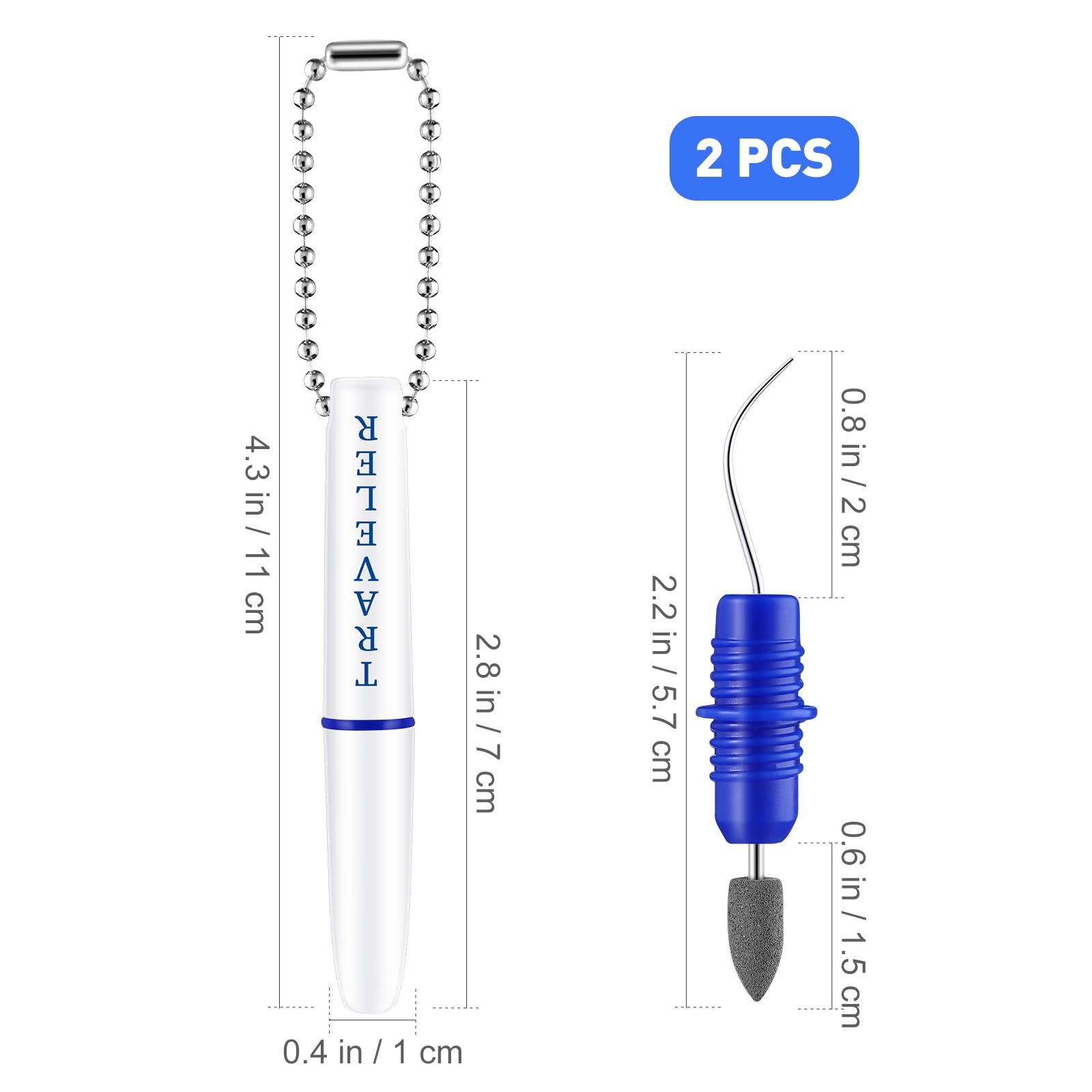 Herramienta para quitar placas de dientes de viaje, 1 juego de mini placas de viaje, gancho de tártaro, herramienta de limpieza de higiene de dientes con cadena 7