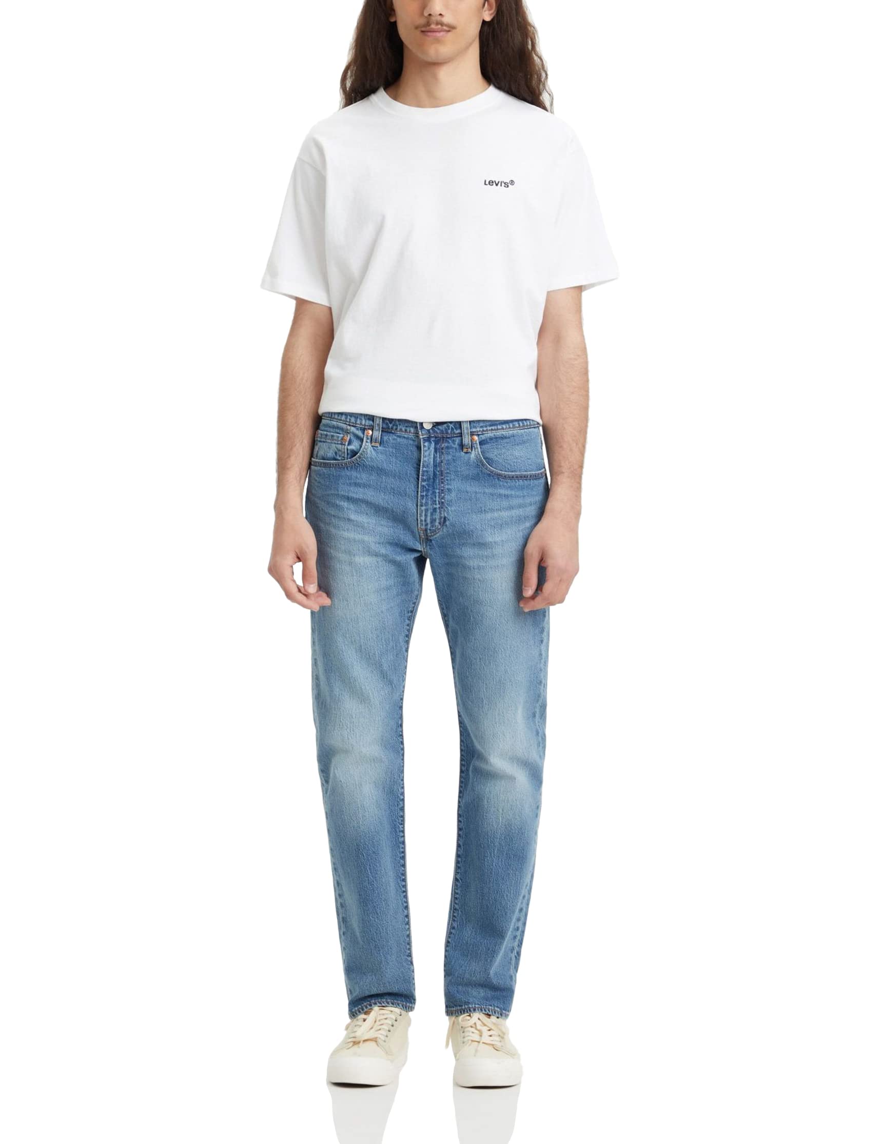 Levi's Men's Medium Indigo Worn In 502 Taper Jeans, 29W / 32L