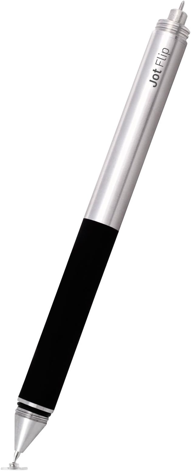 Adonit Jot Flip Fine Point Precision Stylus and Pen for iPad, iPhone, Android, Kindle, Samsung, and Windows Tablets - Stainless Steel