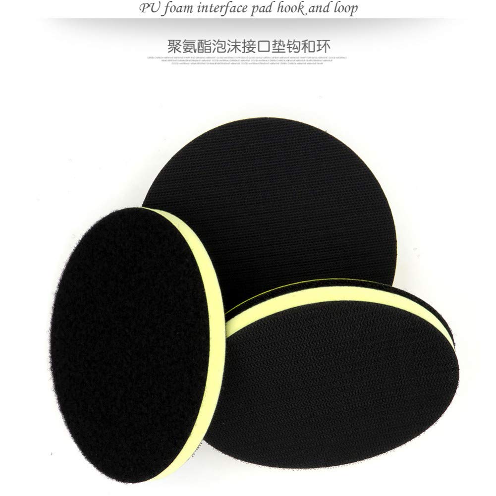 5PCS 6"150MM PU Almohadilla de interfaz de espuma Densidad media Gancho y bucle Lijadora Almohadilla de respaldo Almohadilla de pulido Herramientas eléctricas Piezas