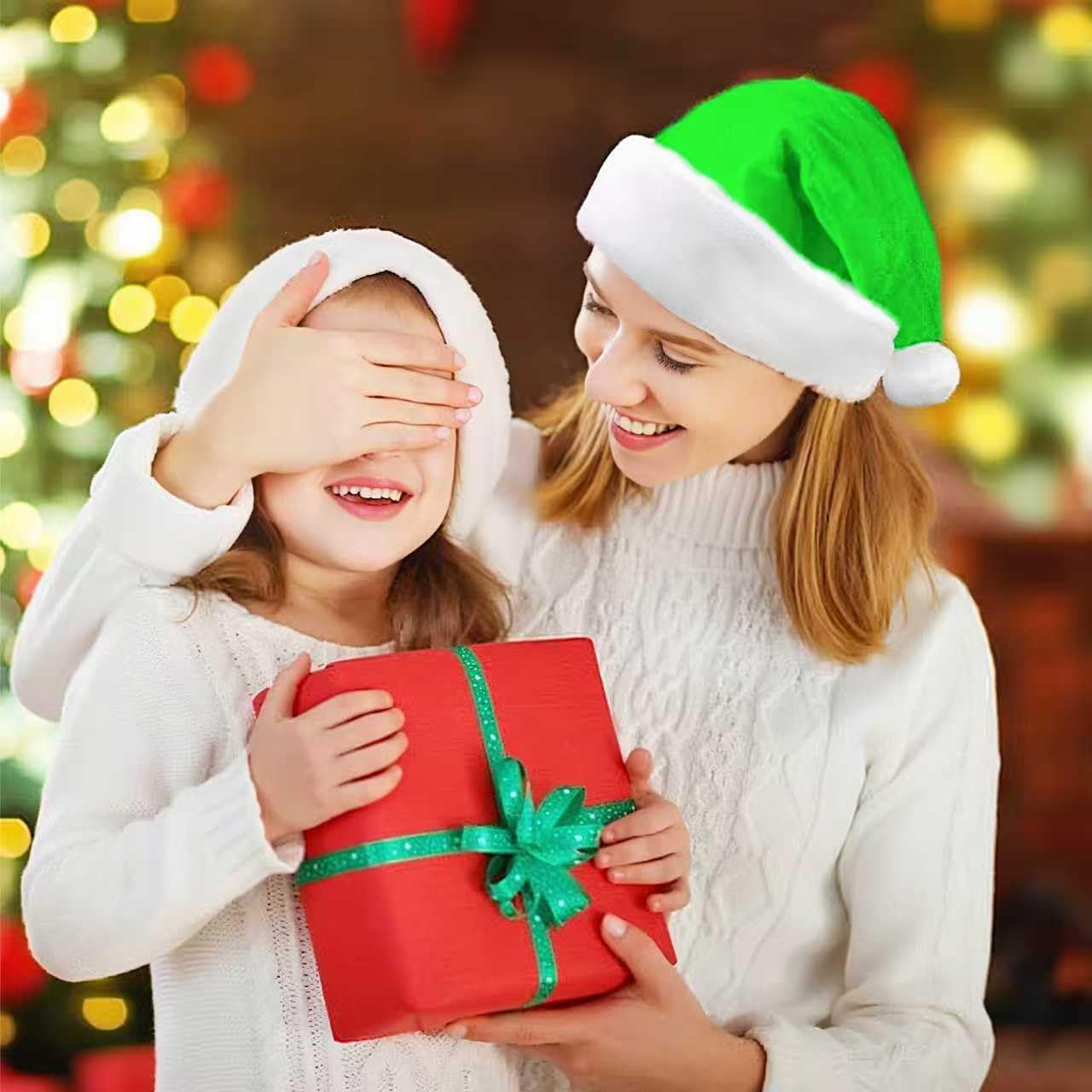 Santa Hat, Christmas Hat for Unisex Adults Deluxe Velvet Touch for Christmas New Year Festive Holiday Party Favors - Image 6