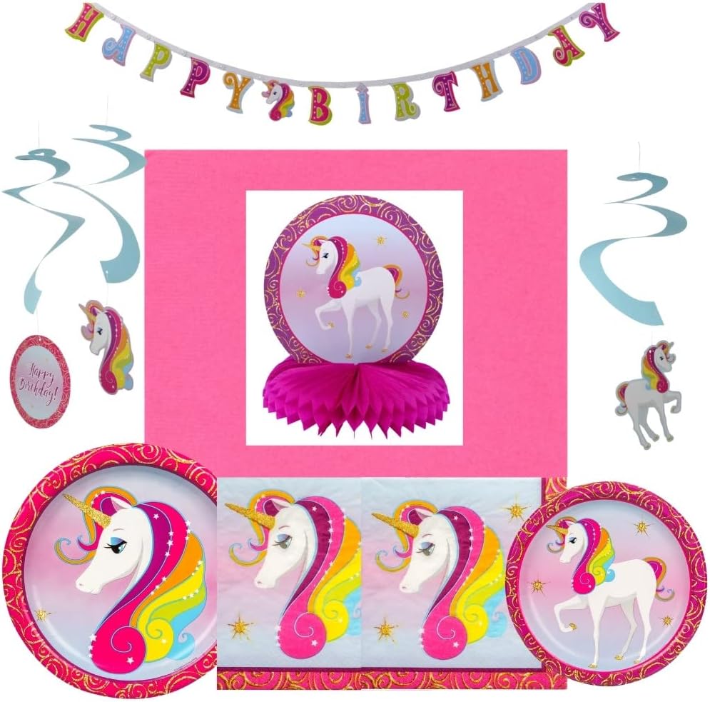 SB Unicorn Birthday Decorations for Girls Party Supplies 85 Pieces Centerpiece