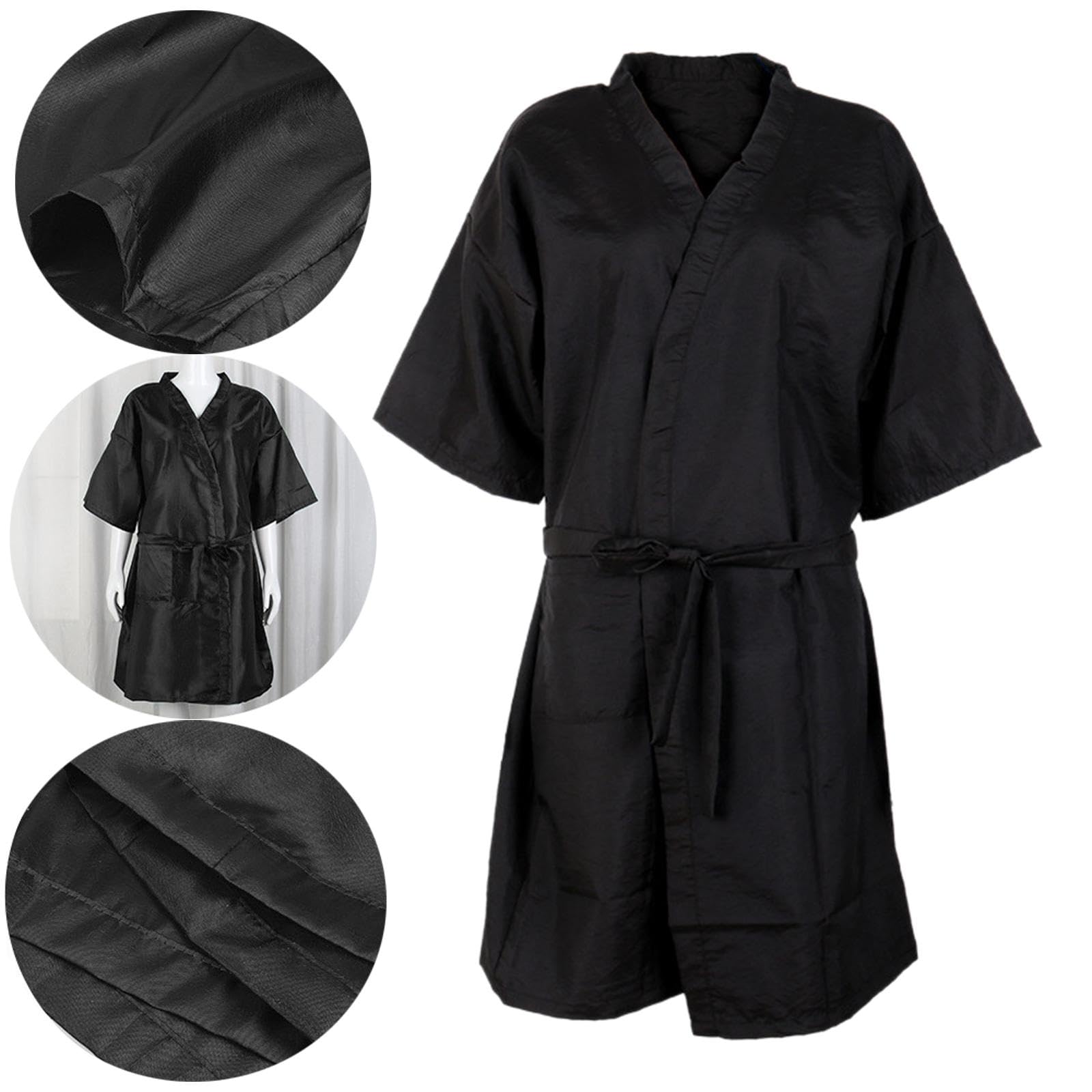 Peleryna do strzyżenia z regulowanym paskiem, kimono, szlafroki do centrum urody, dla zwierząt domowych, czarna