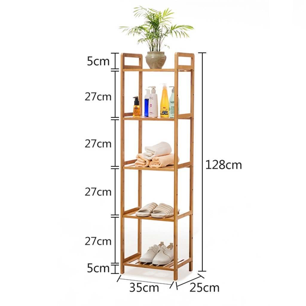 Estante de 5 niveles Estantería Baño Organización de madera Estante de almacenamiento Estantería Estantería Estantería Estantería Estantería Estantería de cocina Estantería de bambú Estantería de exhi